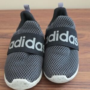 Adidas Kids Black and Gray Slip-On Sneakers